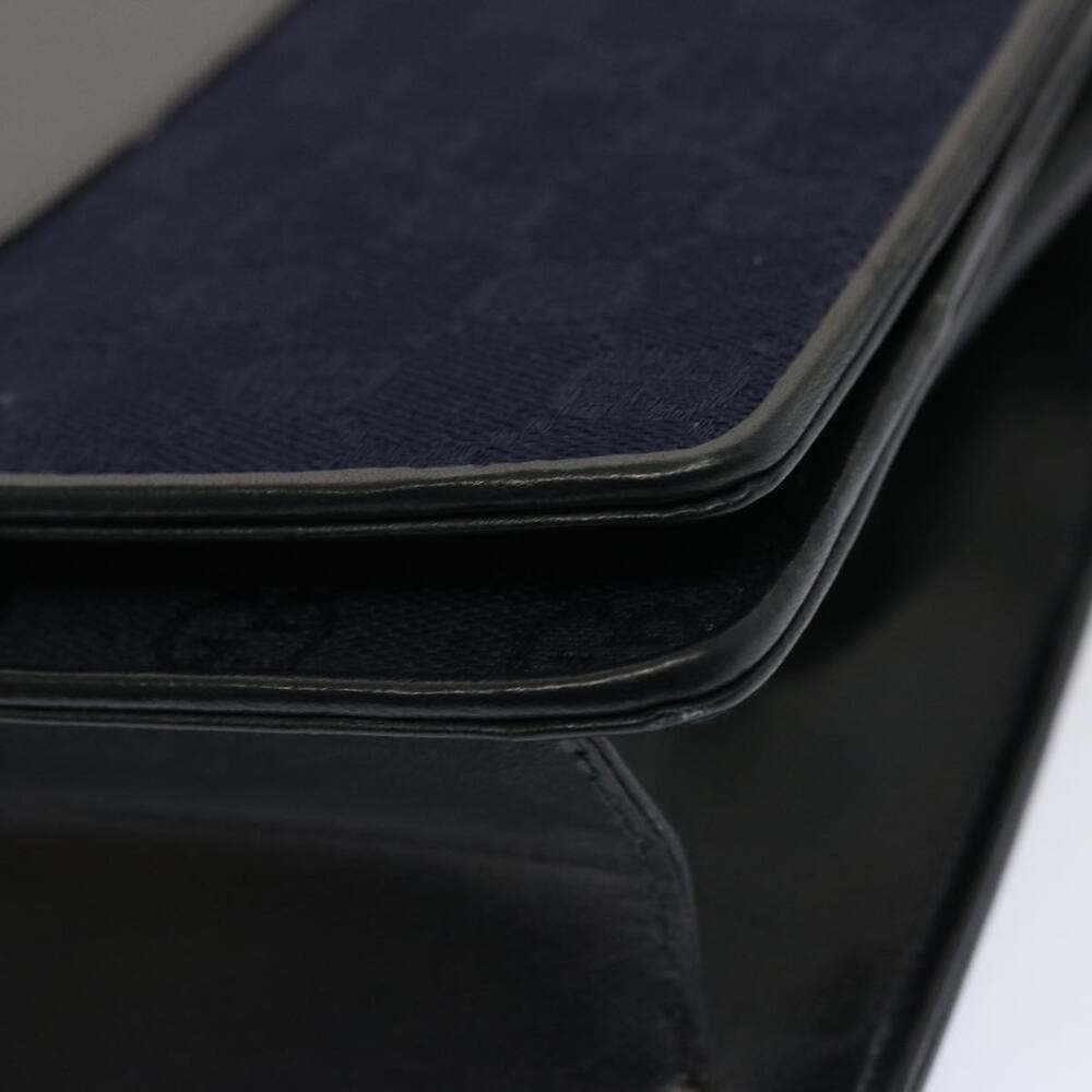 GUCCI GG Canvas Shoulder Bag Navy Black - Picture 11 of 16